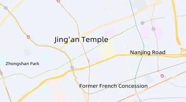 Map of Jing'an Temple Neighbourhood