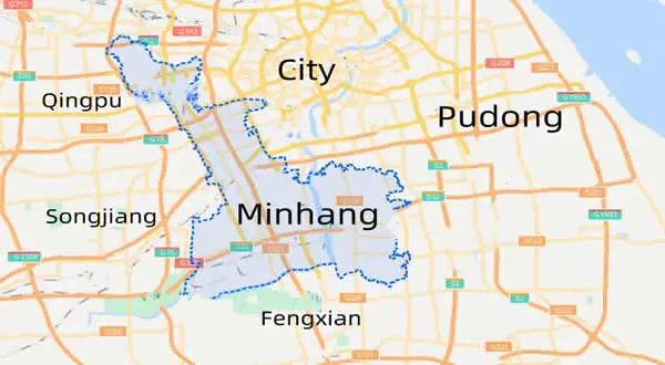 Map of Minhang District