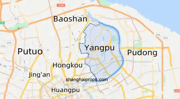 Map of Yangpu District